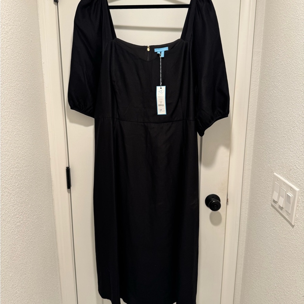 Draper James Black Puff Sleeve Sundress
